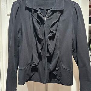 Cute and warm black jacket with fleece inside. Size large